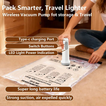 🎁Last day 49% OFF - Cordless Travel Vacuum Storage Compression Bag Set