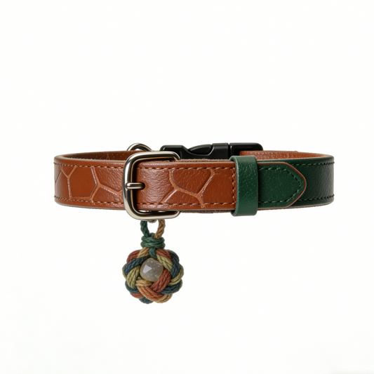 The "Terra Knot" | Artisan Leather Collar with Hand-Braided Accent
